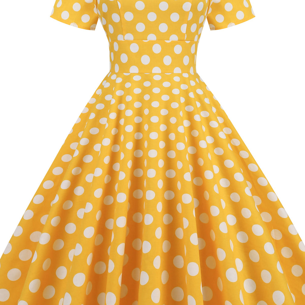 
                      
                        Light Blue 1950s Polka Dots Big Swing Dress
                      
                    