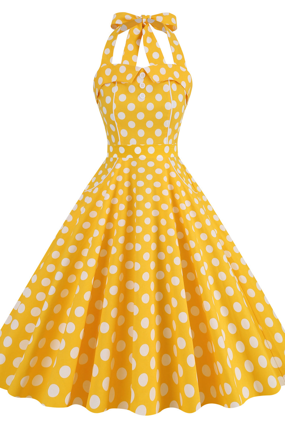 Light Blue 1950s Polka Dots Halter Big Swing Dress PollyBoutique Light Blue 1950s Polka Dots Halter Big Swing Dress PollyBoutique