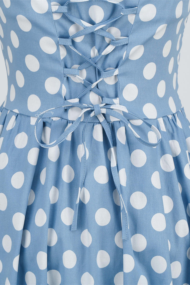 
                      
                        Light Blue 1950s Polka Dots Halter Swing Dress
                      
                    