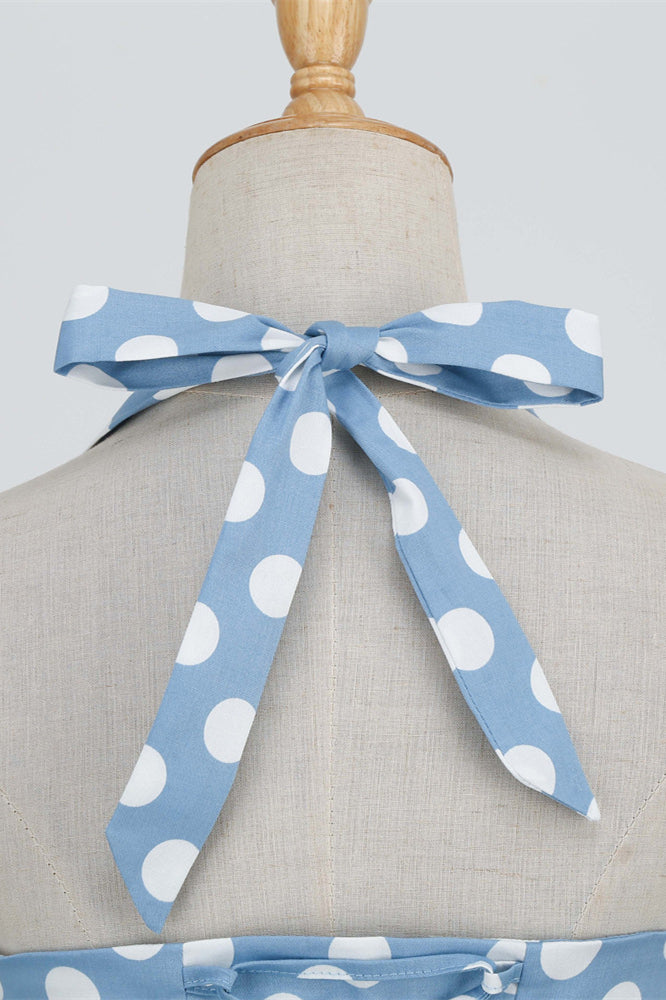 
                      
                        Light Blue 1950s Polka Dots Halter Swing Dress
                      
                    