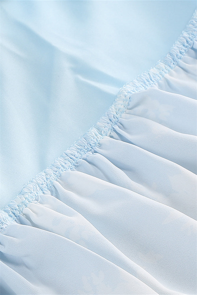 
                      
                        Light Blue Floral Print Ruffle Tiered Long Dress
                      
                    