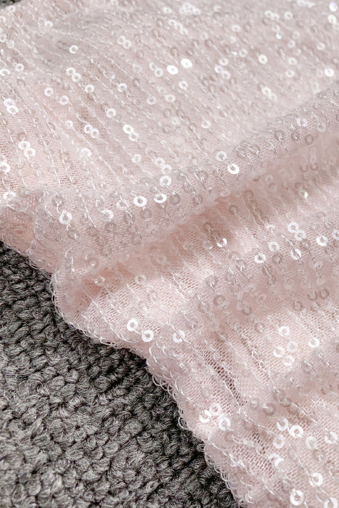 
                      
                        Light Pink Ruched Bodycon Sequin Short Dress
                      
                    