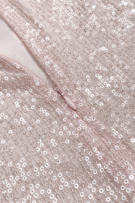 
                      
                        Light Pink Ruched Bodycon Sequin Short Dress
                      
                    