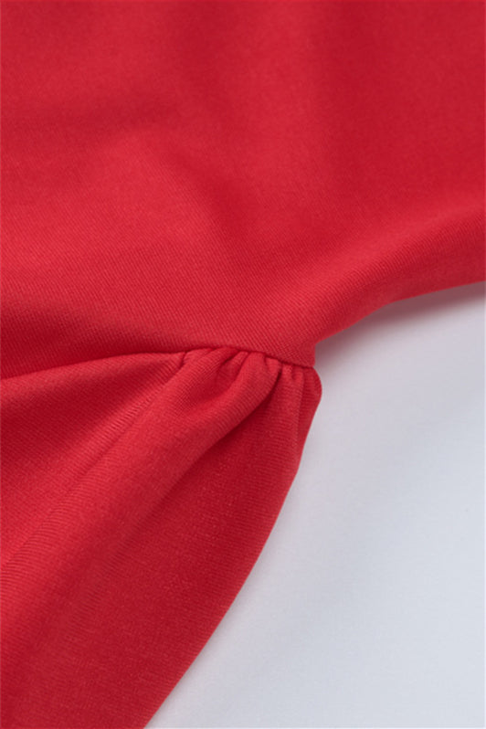 
                      
                        Long Sleeve Red Bow Front A-line Short Dress
                      
                    