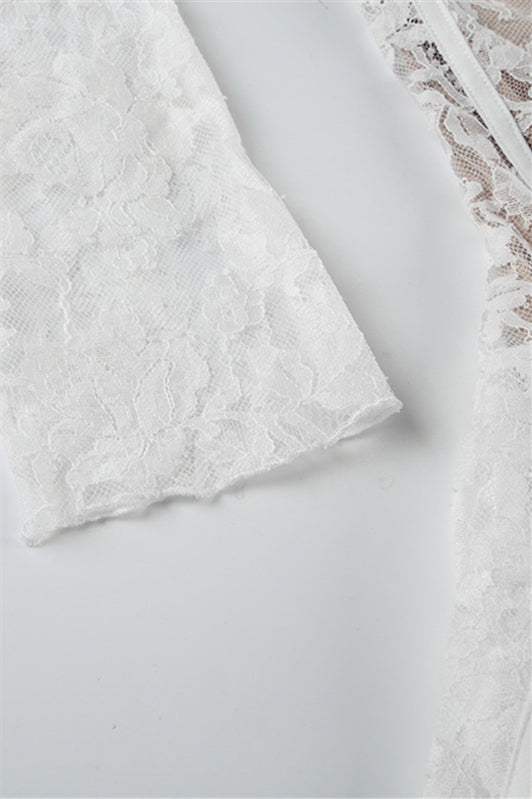 
                      
                        Long Sleeve White Lace A-line Short Dress
                      
                    