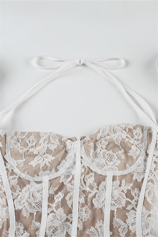 
                      
                        Long Sleeve White Lace A-line Short Dress
                      
                    