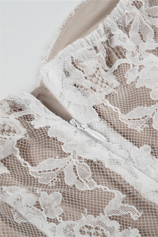 
                      
                        Long Sleeve White Lace A-line Short Dress
                      
                    