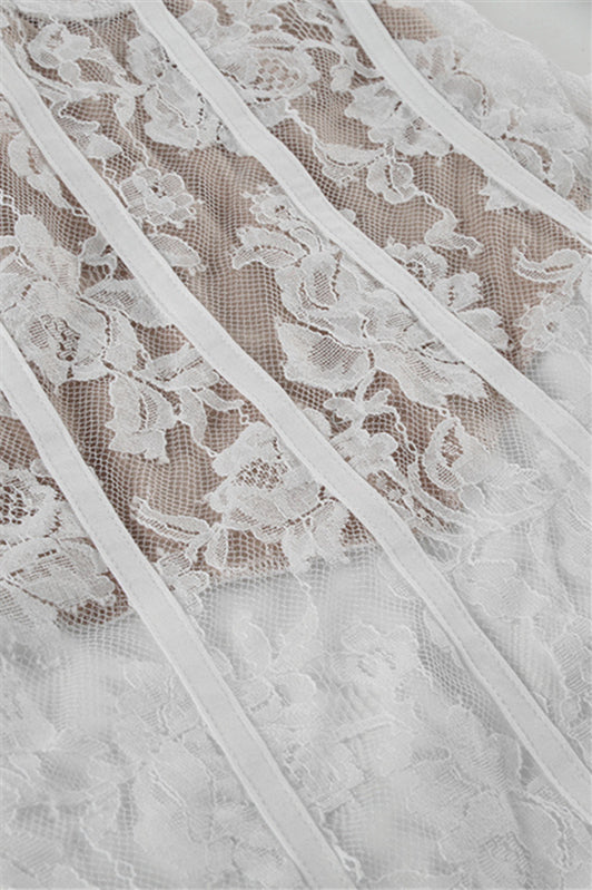 
                      
                        Long Sleeve White Lace A-line Short Dress
                      
                    