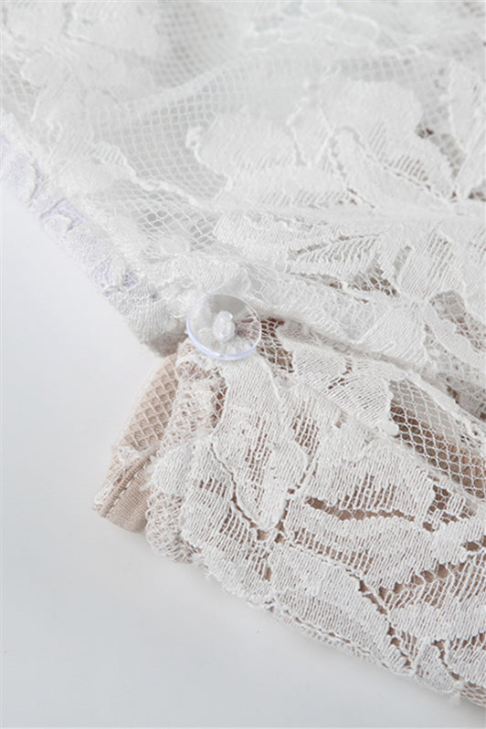 
                      
                        Long Sleeve White Lace A-line Short Dress
                      
                    