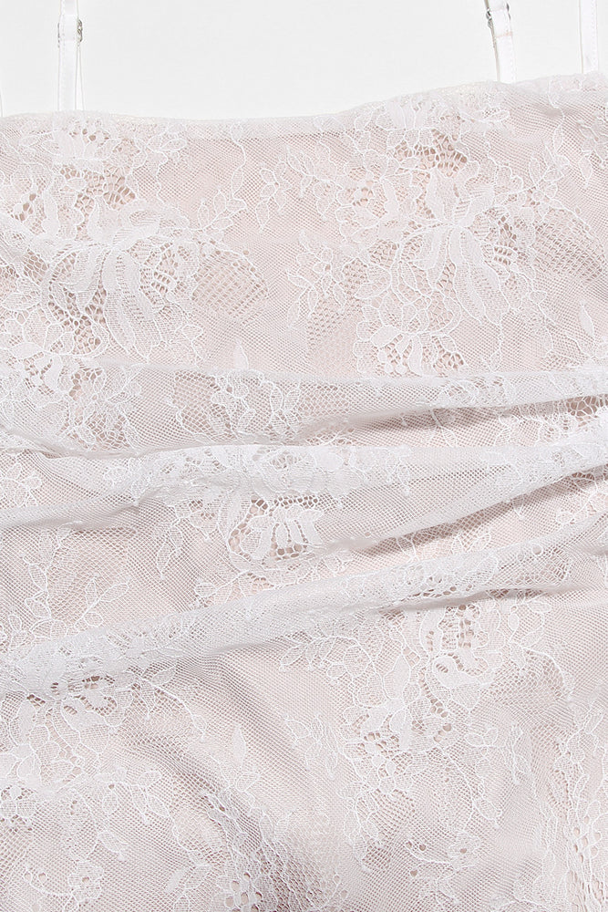 
                      
                        Long Sleeve White Two-Piece Floral Lace Maxi Dress
                      
                    