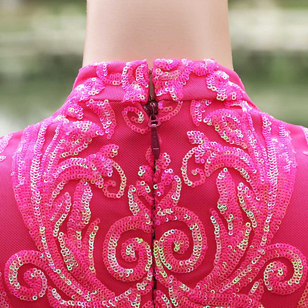 
                      
                        Long Sleeves Hot Pink Sequin Mermaid Long Dress
                      
                    