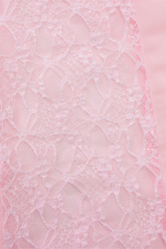 
                      
                        Long Sleeves Pink Lace Mermaid Long Dress
                      
                    
