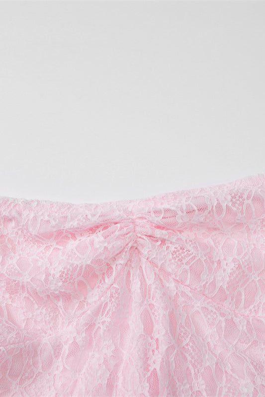
                      
                        Long Sleeves Pink Lace Mermaid Long Dress
                      
                    