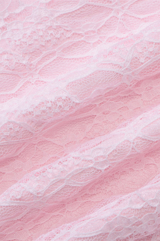 
                      
                        Long Sleeves Pink Lace Mermaid Long Dress
                      
                    