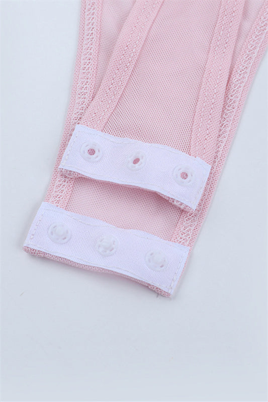 
                      
                        Long Sleeves Pink Ruched Short Dress with Side Train
                      
                    