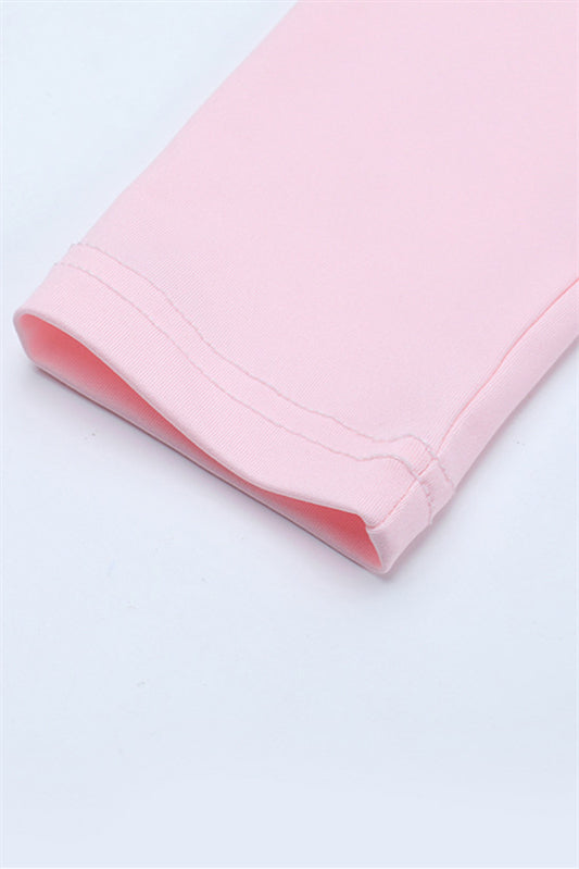 
                      
                        Long Sleeves Pink Ruched Short Dress with Side Train
                      
                    