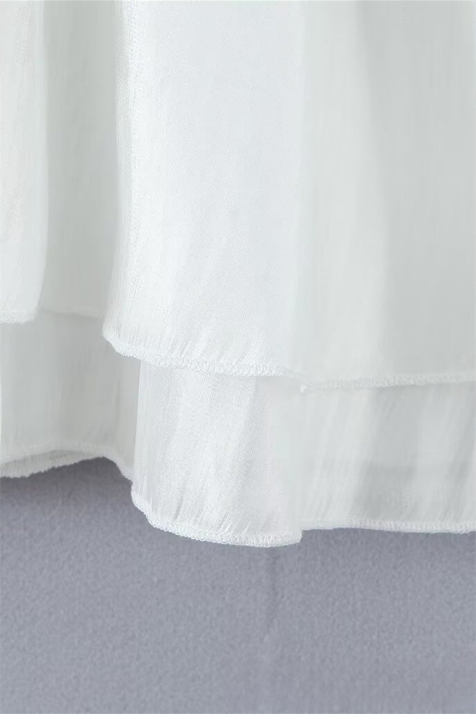 
                      
                        Long Sleeves Pink Ruched Tiered Short Dress with Belt
                      
                    