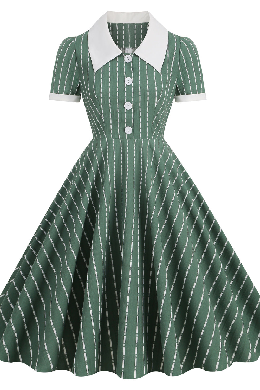 Navy Blue 1950s Striped Short Sleeve Vintage Dress PollyBoutique Navy Blue 1950s Striped Short Sleeve Vintage Dress PollyBoutique