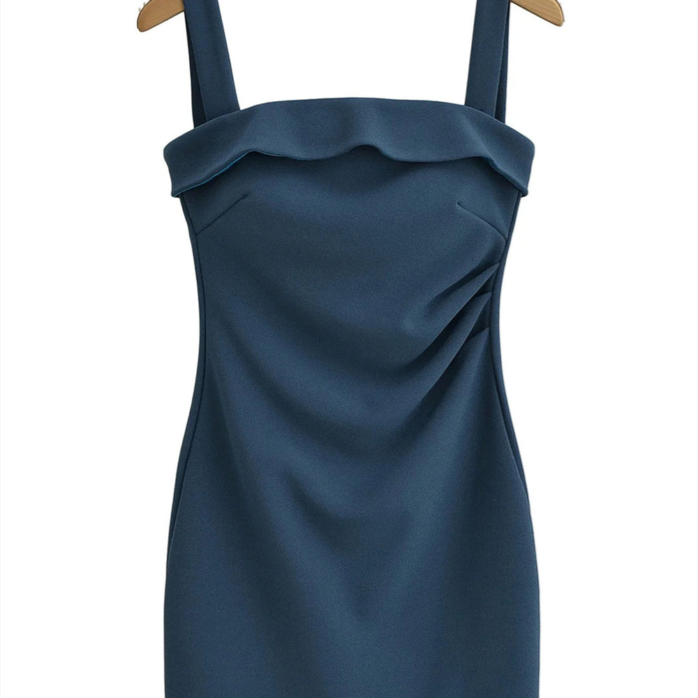 
                      
                        Navy Blue Convertible Ruched Short Dress
                      
                    