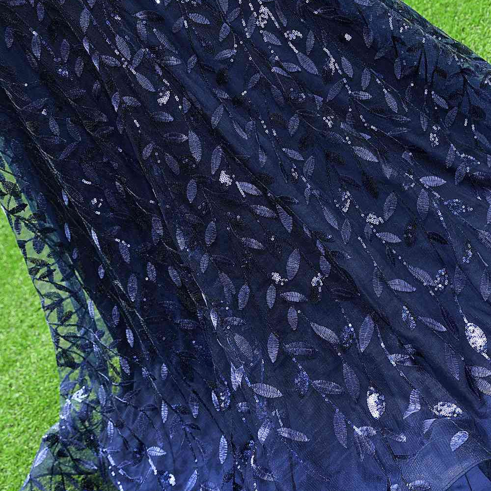 
                      
                        Navy Blue Sequin Mermaid Long Dress with Slit
                      
                    