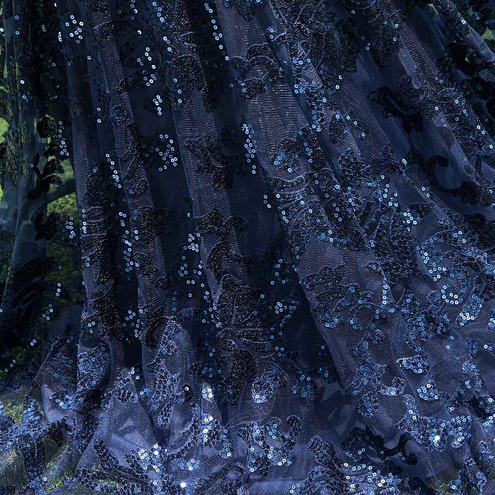 
                      
                        Navy Blue Sequin Tulle Mermaid Long Dress
                      
                    