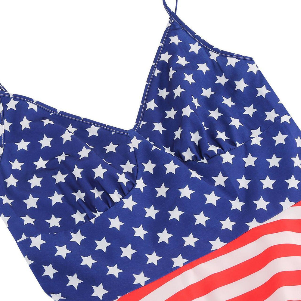 
                      
                        Red 1950s American Flag Print Vintage Dress
                      
                    