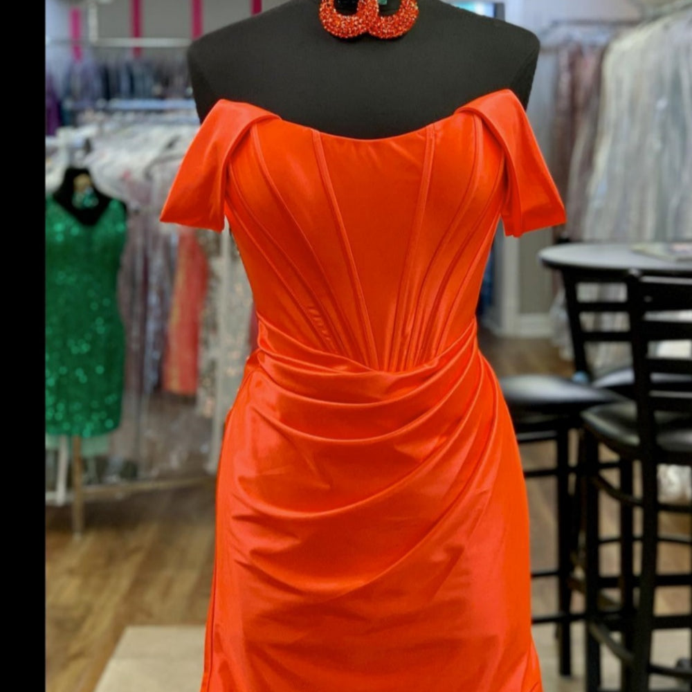 
                      
                        Off the Shoulder Hot Pink Ruched Short Dress
                      
                    