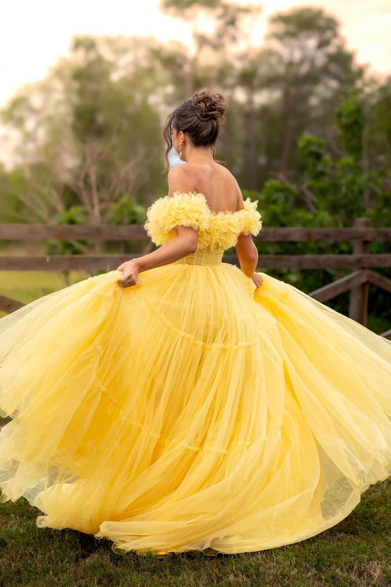 Off the Shoulder Red A-line Tulle Long Dress