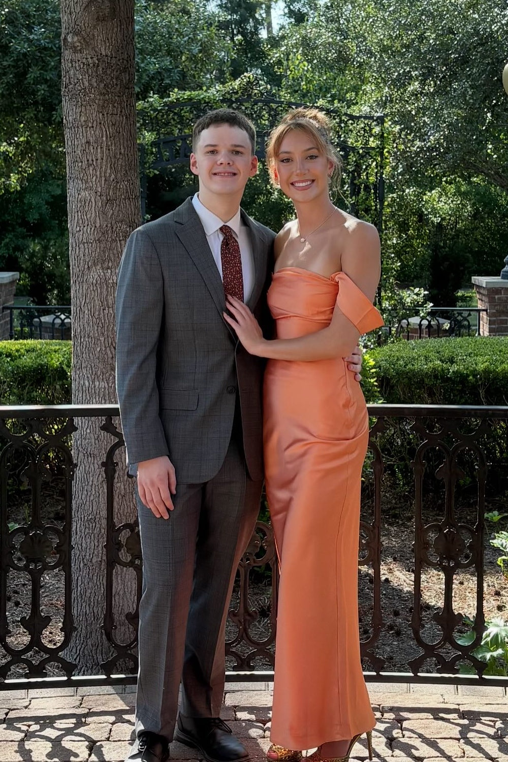 Off the Shoulder Watermelon Sheath Long Dress