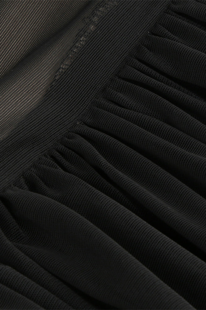 
                      
                        Off the Shoulder Black Ruched Long Dress
                      
                    