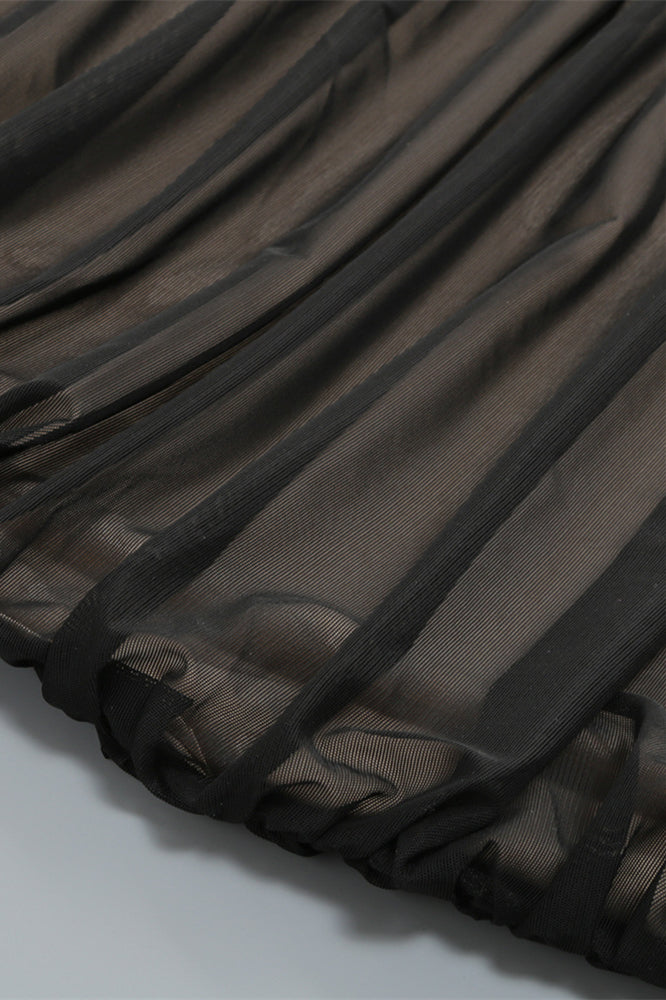 
                      
                        Off the Shoulder Black Ruched Long Dress
                      
                    