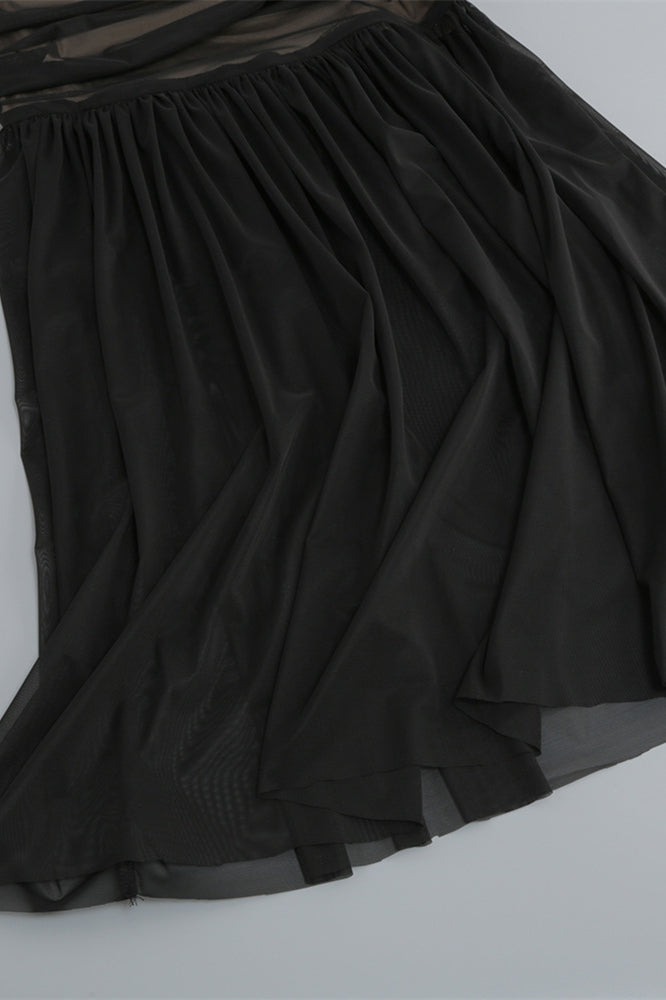 
                      
                        Off the Shoulder Black Ruched Long Dress
                      
                    
