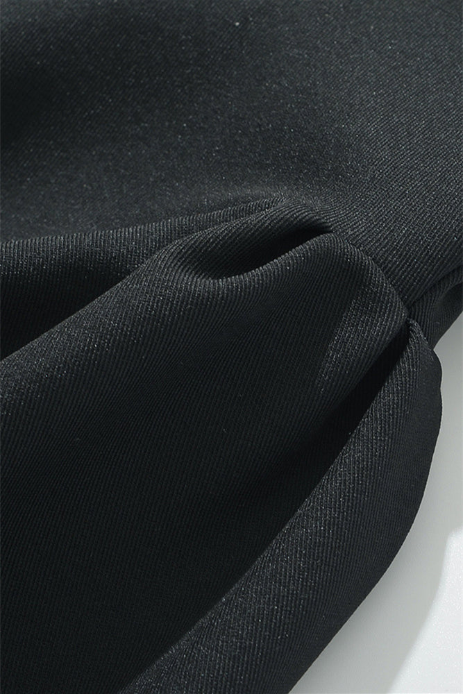 
                      
                        Off the Shoulder Black and White Pleated Short Dress
                      
                    