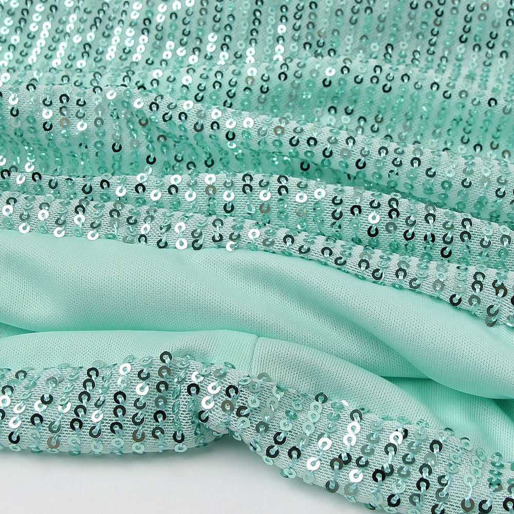 
                      
                        Off the Shoulder Green Ruched Sequin Short Dress
                      
                    