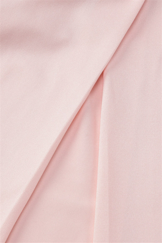 
                      
                        Off the Shoulder Pink A-line Long Dress with a Scarf
                      
                    
