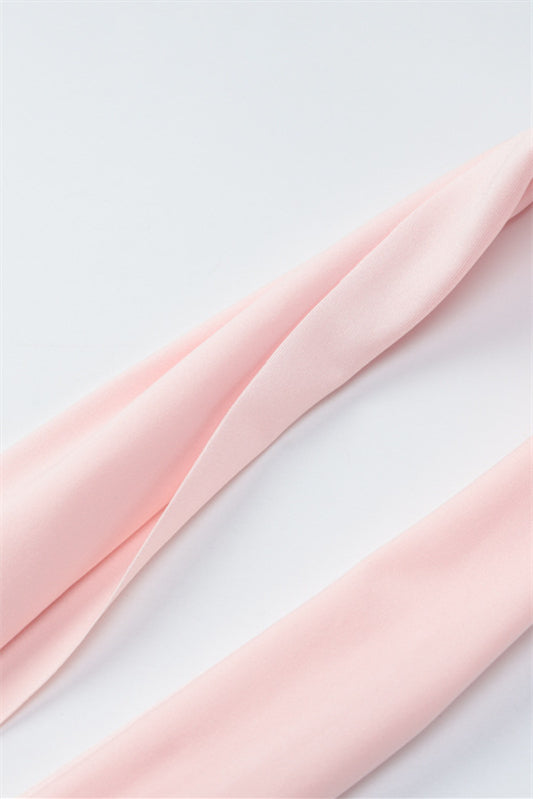 
                      
                        Off the Shoulder Pink A-line Long Dress with a Scarf
                      
                    