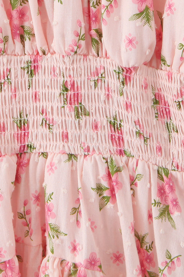 
                      
                        Off the Shoulder Pink Floral Print A-line Short Dress
                      
                    