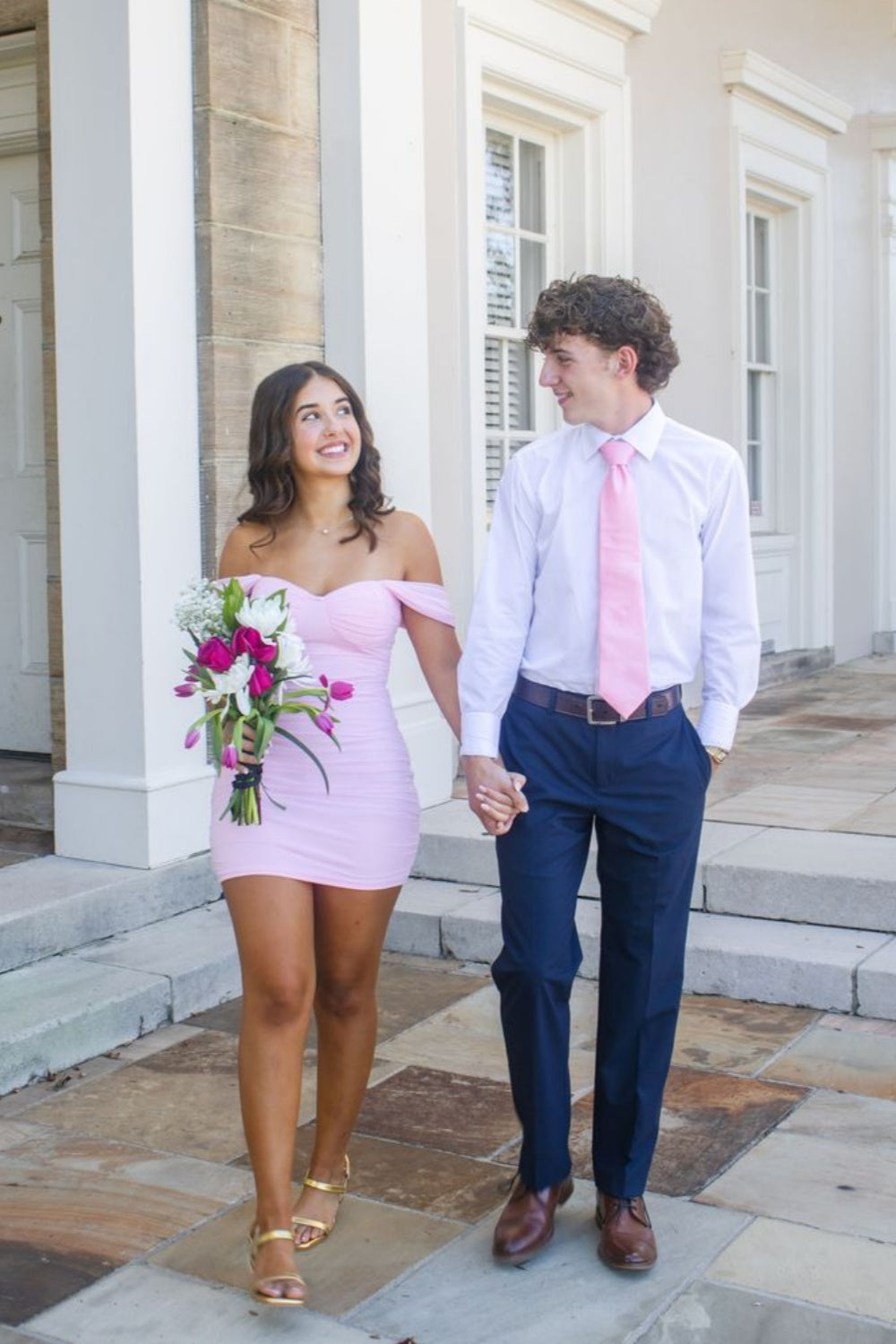 Off the Shoulder Pink Ruched Bodycon Short Dress