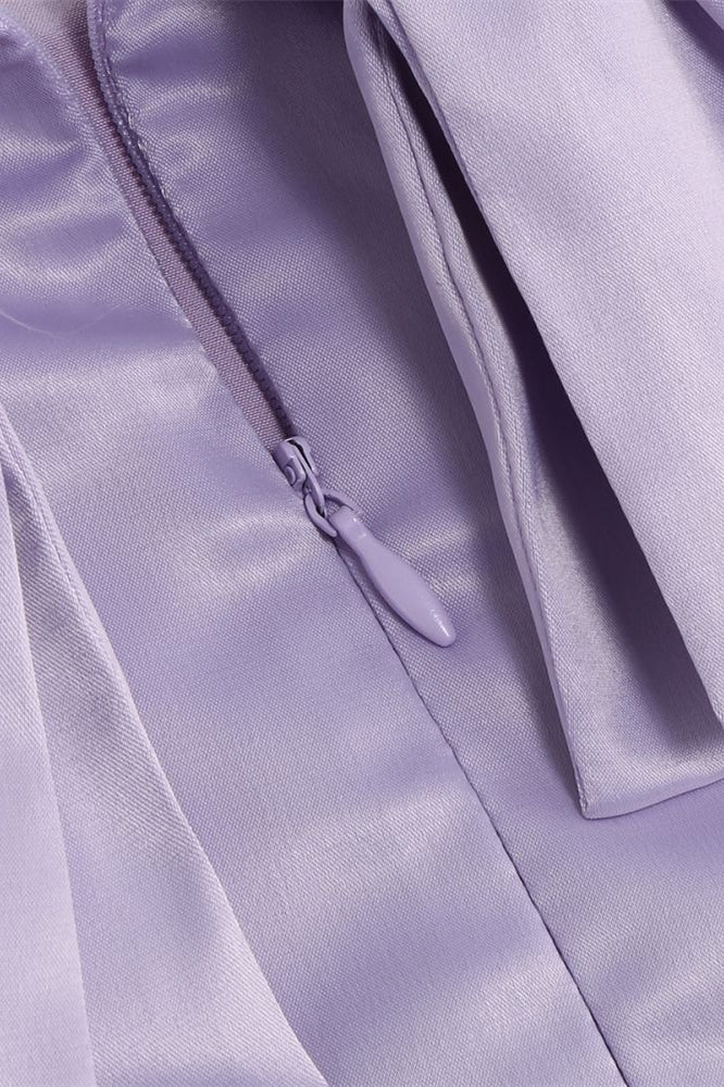 
                      
                        Off the Shoulder Purple Bodycon Short Dress with Slit
                      
                    
