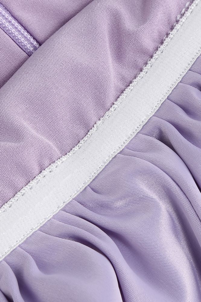 
                      
                        Off the Shoulder Purple Bodycon Short Dress with Slit
                      
                    