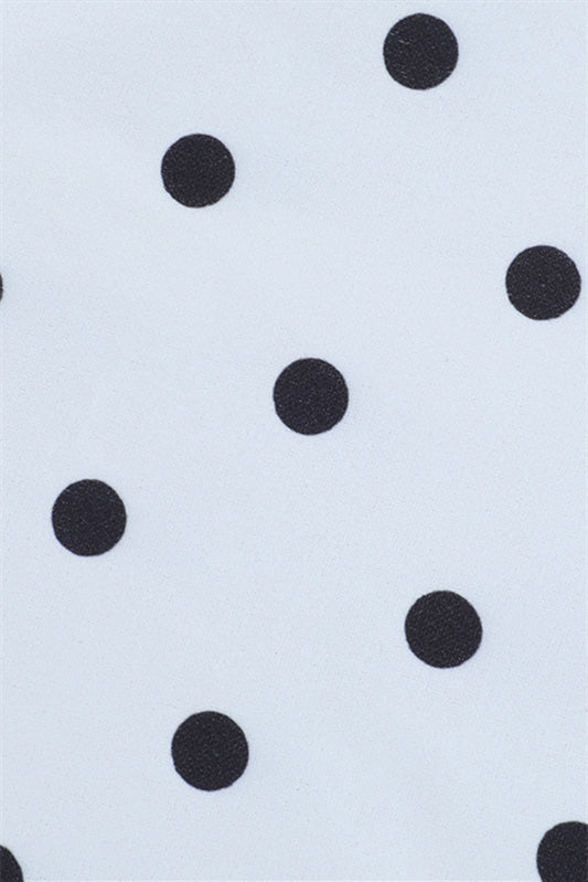 
                      
                        Off the Shoulder White Polka Dots A-line Short Dress
                      
                    