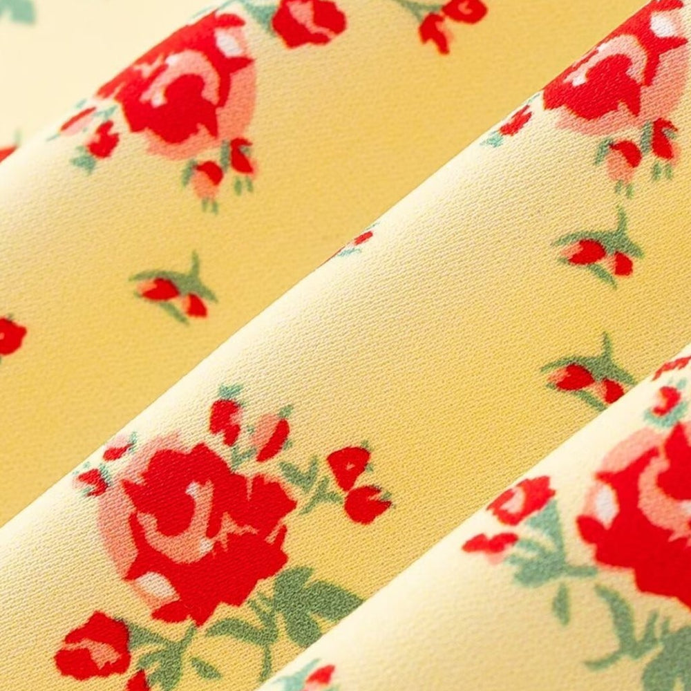 
                      
                        Off the Shoulder Yellow Floral Print Column Long Dress
                      
                    