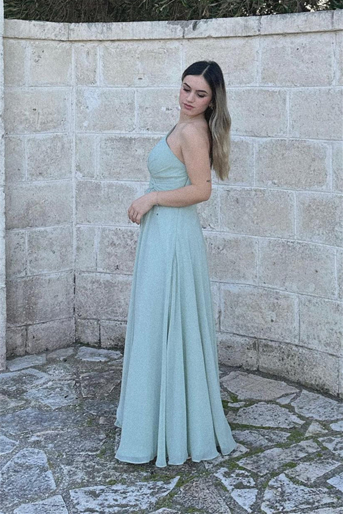 One Shoulder Agave Pleated Bridesmaid Dress with Slit PollyBoutique One Shoulder Agave Pleated Bridesmaid Dress with Slit PollyBoutique