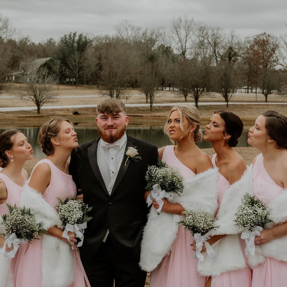 
                      
                        One Shoulder Light Pink Twist Bridesmaid Dress with Pockets
                      
                    