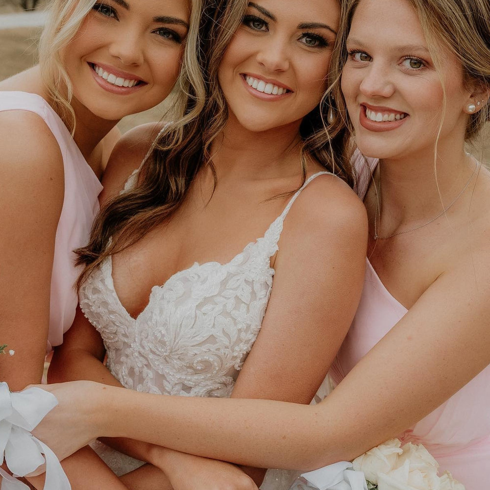 
                      
                        One Shoulder Light Pink Twist Bridesmaid Dress with Pockets
                      
                    