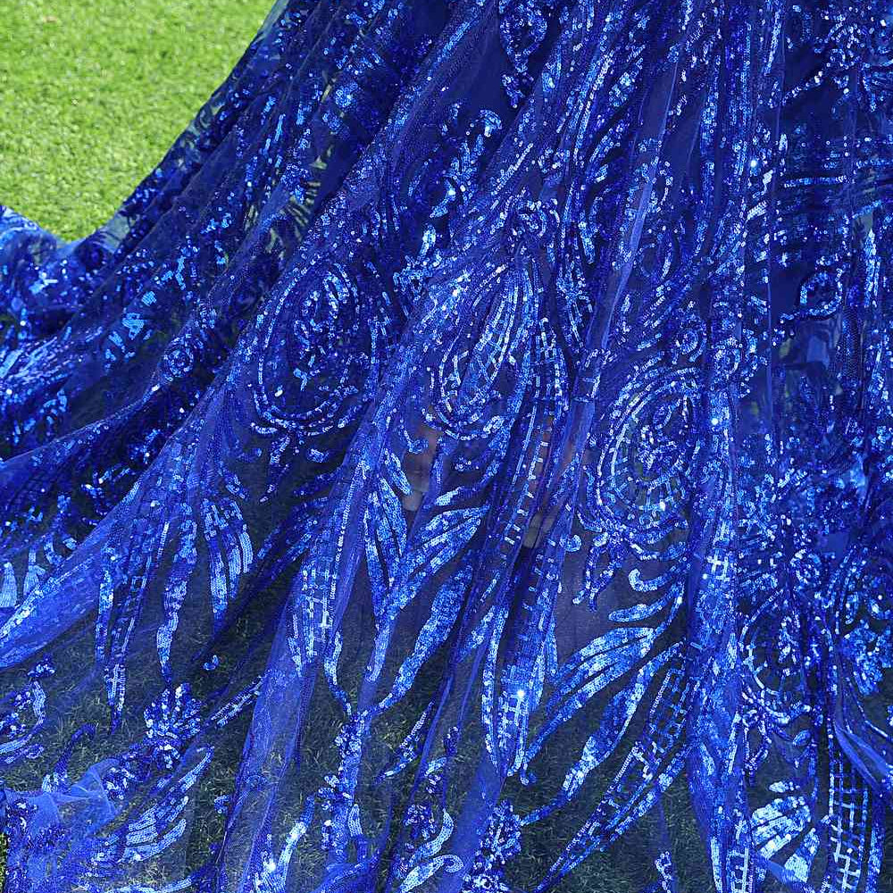 
                      
                        One Shoulder Royal Blue Sequin Long Dress
                      
                    