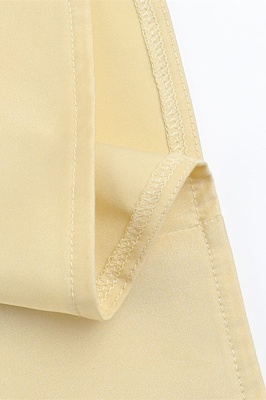 
                      
                        One Shoulder Yellow Column Satin Long Dress
                      
                    