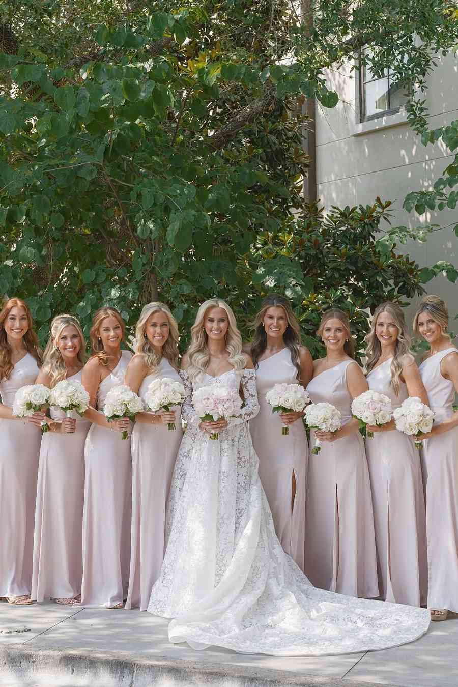 One Shoulder Butter Satin Bridesmaid Dress with Slit