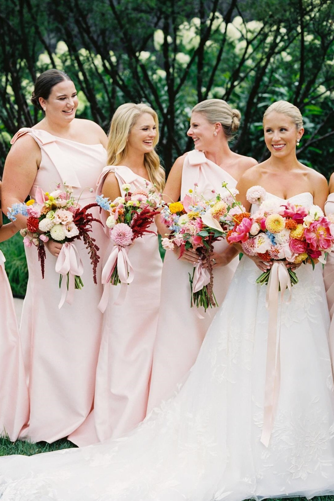 One Shoulder Dusty Blue Mermaid Bridesmaid Dresses