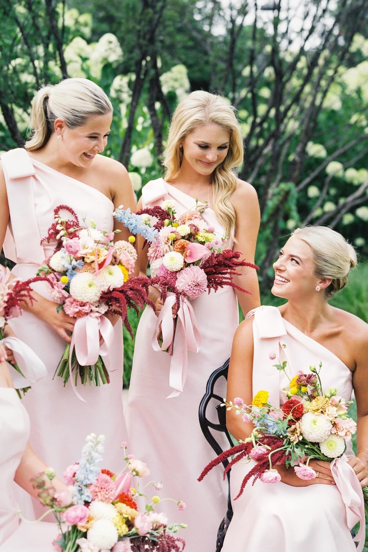 One Shoulder Dusty Blue Mermaid Bridesmaid Dresses